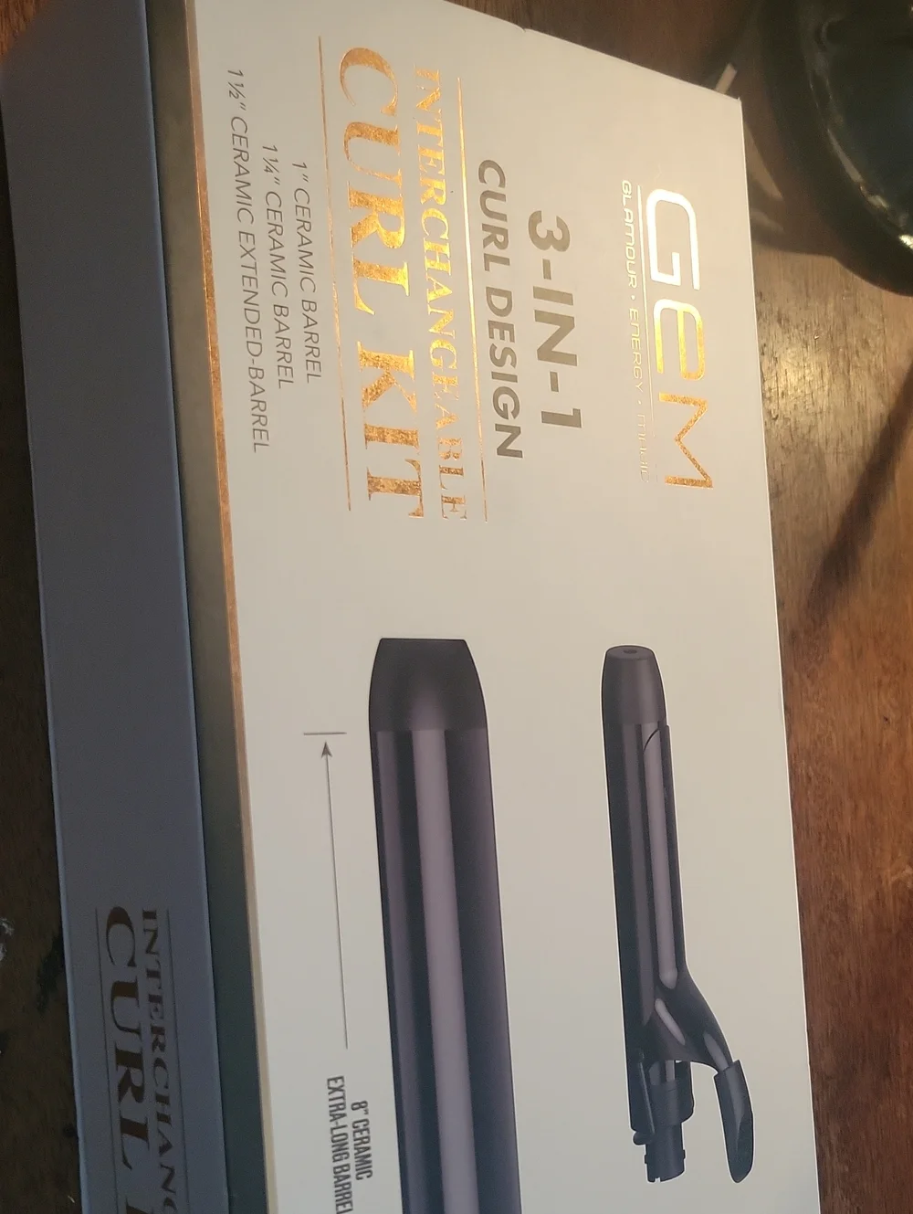 GEM 3-in-1 Interchangeable Curl Kit - White & Rose Gold Accents